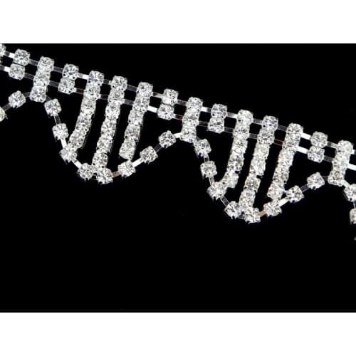 10Yards Clear Rhinestone Trim Crystal Trim Rhinestone Chain Silver Plated Rhinestone trim