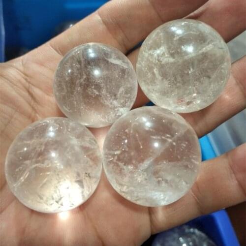 2pcs nature crystal ball no hole 30mm clearly white crystal round ball for old man massages tools hot selling beads findings