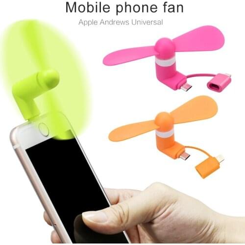 2 IN 1 Travel Portable Cell Phone Mini Fan Cooling Cooler For Android Micro USB C For IPad IPhone 5 6 6S 7 Plus 8 X XS Samsung