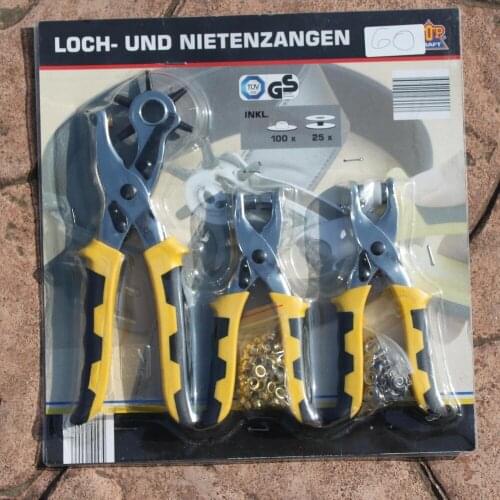 3Pcs Punch plier set Multifunctional Punch pliers + Belt punch + Snap button clamp /shoes eyes pliers