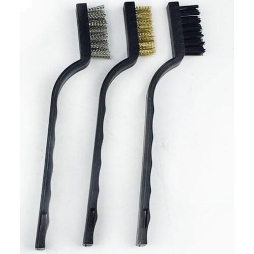 3Pcs Wire Brush Set Cleaning Brush Tool Steel Metal Brass Nylon Cleaning Polishing Rust Brush Metal Cleaning Brush Tool