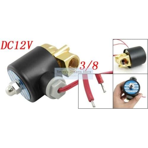 Free Shipping 3/8'' DC 12V 2 Way 2 Position Pneumatic Solenoid Valve 2W040-10