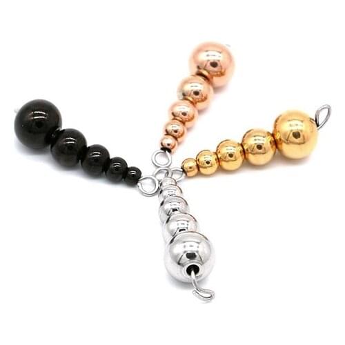 50pcs Stainless Steel Solid Gold Black Rose Gold Steel Tone Round 3 4 5 6 8mm Spacer Charm Bead for DIY Jewelry Making Crafts