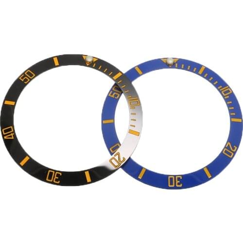 38mm Watch Bezel Ceramic Watch Face Inner Diameter for 30.7mm Mens Watches Watch Replacement Parts Accessories Blue Black Bezel