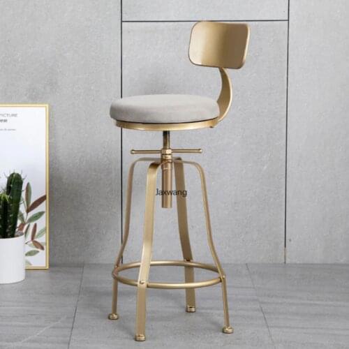 Designer Bar Chair Solid Foot Nordic Bar Chair Swivel Bar Stool Modern Minimalist Wrought Iron High Stools Lift High Feet Chairs