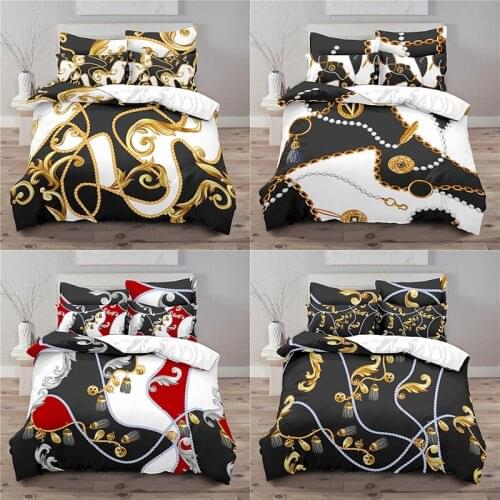 Home Textile Luxury 3D Baroque Styles Print 2/3Pcs Comfortable Duvet Cover Pillowcase Bedding Sets Queen and King EU/US/AU Size