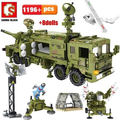 City WW2 Chariot Missile Car Vehicle Model Building Blocks Military Electric Weapons Army Tank Soldier Figures Bricks Kids Toys