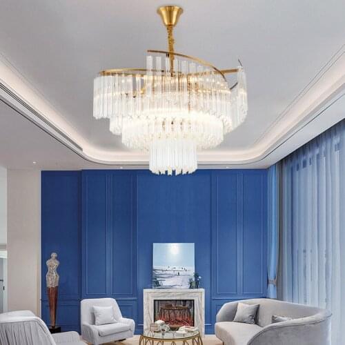 Crystal Chandelier Living Room Hanging Light Luxury Modern Minimalist Creative Atmosphere Household Dining Room Bedroom Led Lamp