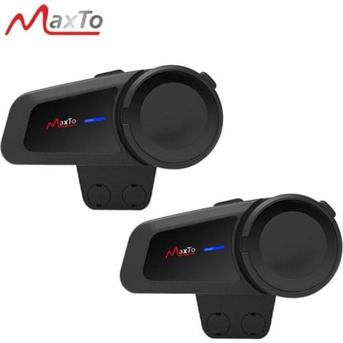 2PCS Maxto M2 Waterproof 6Riders 1000M Motorcycle Bluetooth5.0 FM MP3 Helmet Casco Intercom Intercomunicador Interphones Headset