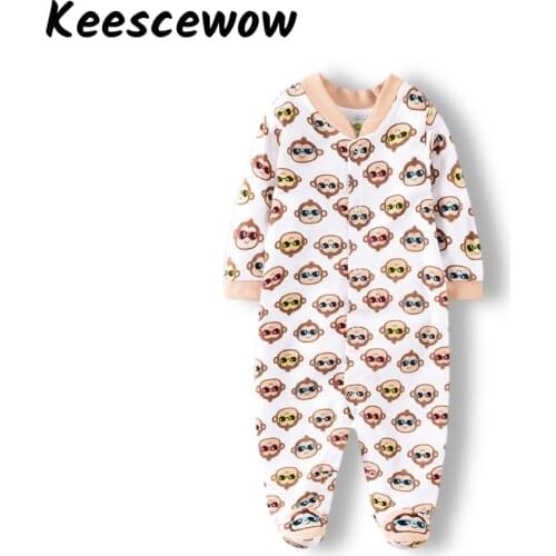 Keescewow New Style Foot Wrapping Baby Suit Front Buttons Childrens Bodysuit