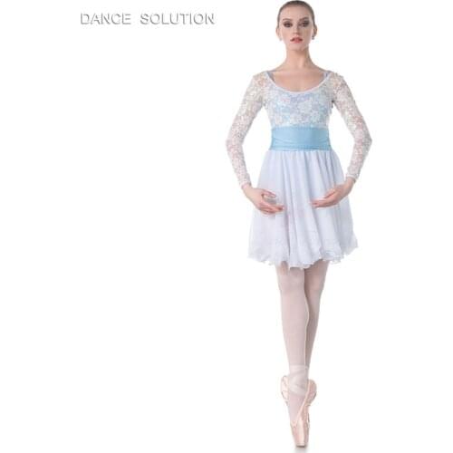 Child and Adult White Sequin Lace and Chiffon Dress Ballet Dance Costume Lyrical & Contemporary Dancing Dresses 18427A