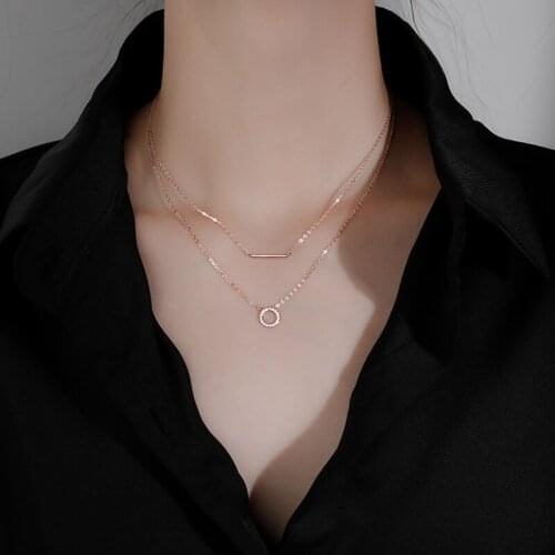 Fashion Multi-Layer Chain Necklaces Gold /Silver Metal Geometric Necklaces for Women Party Jewelry Gift collares para mujer