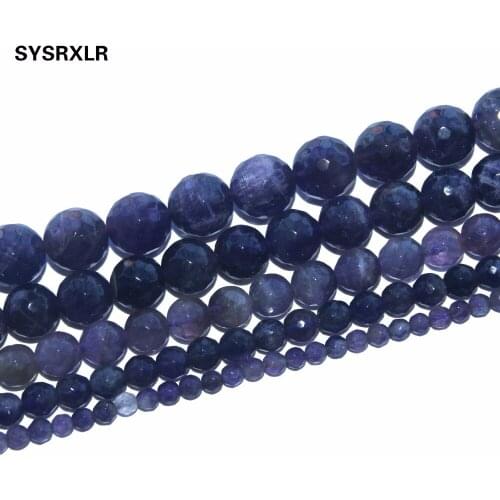 Wholesale Faceted Amethysts Deep Purple Natural Stone Loose Beads For Jewelry Making DIY Bracelet 4 6 8 10 12 MM Strand 15.5