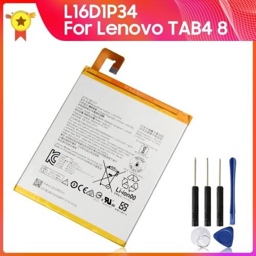 Genuine Replacement Battery L16D1P34 for Lenovo TAB4 8 TB-8504N/F Tablet PC TAB4 8 Plus 4.4V Original 4850mAh 18.7wh