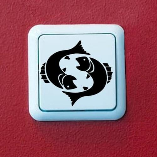 Pisces Fish Horoscope Vinyl Switch Sticker The Window Decoration Wall Sticker 2WS0246