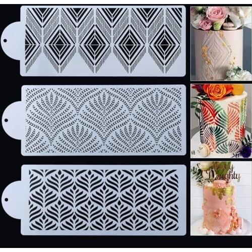 Plastic Sugar Sieve Mold Fondant Printing Mold Hollow Wedding Cake Edge Decoration Template Baking Tools Cake Stand Molds