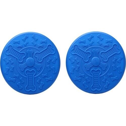 2pcs Dog Rubber Disc Training Throwing Dog Toy Dog Disc For Land And Water Dog Catching Playing Pet Products