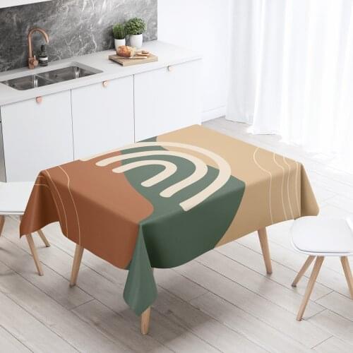 Anti-stain Tablecloth for Table Cloth Rectangular Cover Kitchen Decoration Waterproof Dining Oilcloth Nordic Art Green Decor