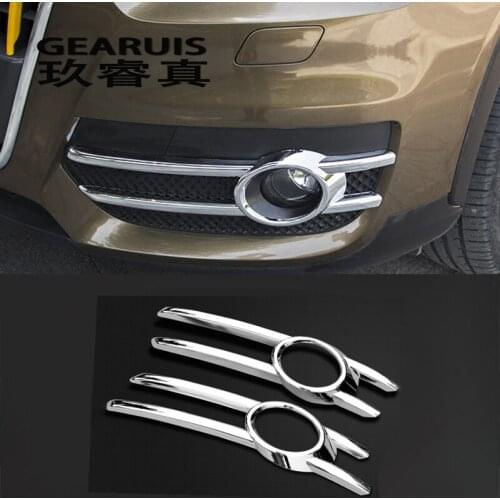 Car styling Front Rear Fog Lamp Frame Decal Covers Stickers Trim For Audi q3 2013-2015 Lights Decorative Strips auto Accessories