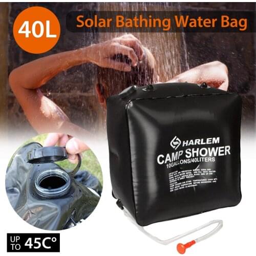 40L Solar Heating Shower Bag Jumbo Size Convenient Camping Shower Bag for Outdoors Travel Hiking Accessories Safe PVC Materials