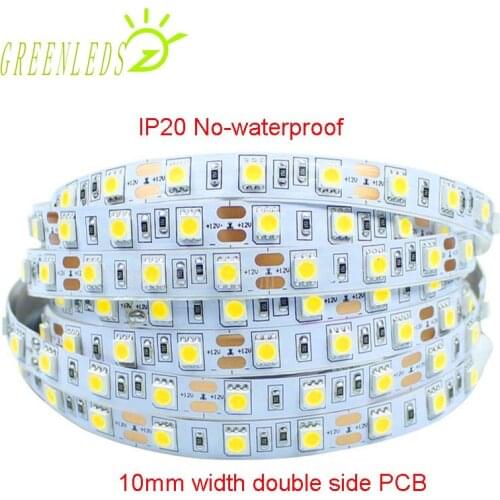 SMD5050 LED Strips IP20 No-waterproof 60LEDs per Meter Single Color 14.4w/m DC12/24V Flexible Strips With 3 Years Warranties