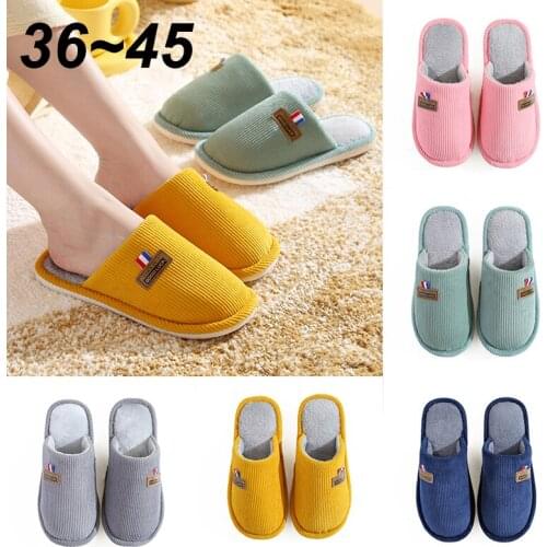 Men Women Shoes Winter Slippers Suede Cartoon Plush Velvet Indoor Shoes For Men Home Slippers 2021 Non Slip Cotton Male Slipper
