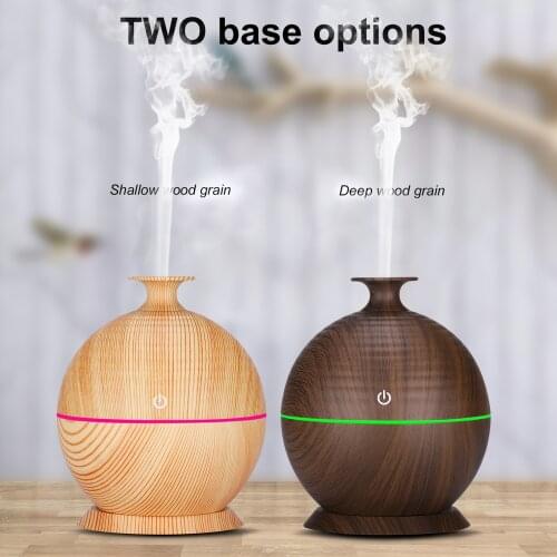 ELOOLE Wood Grain Humidifier Small Spherical Air Humidifier USB Fogger Mist Maker 7 Colors Spray Aroma Essential Oil Diffuser