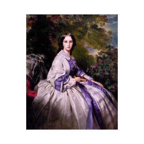 Cross-Stitch Needlework European Oil Painting Noble Countess 14CT Unprinted DIY Cross Stitch Kits Handmade Arts Wall Decor