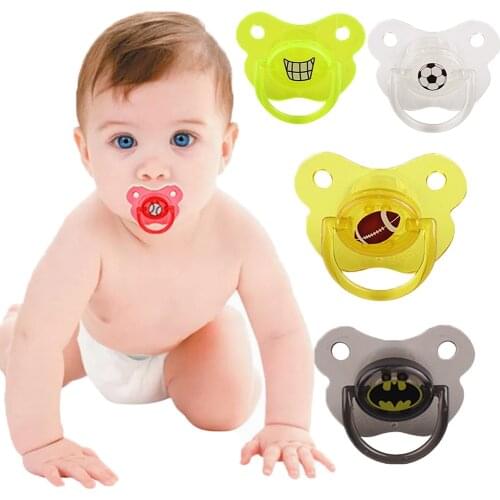 1/ 2Pcs Baby Silicone Pacifier Soothing Infants Bite Chew Supplies Newborn Comfort Appease Nipple Flat Teat Pacifiers
