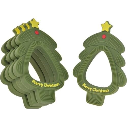 1PCS Silicone Christmas Tree Teether Baby Pacifier Teething Chain DIY Teething Necklace Food Grade Silicone BPA Free