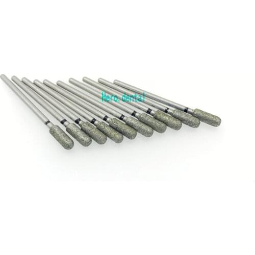 10 Pcs 2.35mm Shank Diamond Grinding Bur Drill Bits Sets For Dental Grinding Needle Shape SC40 Dental Polishing Burs