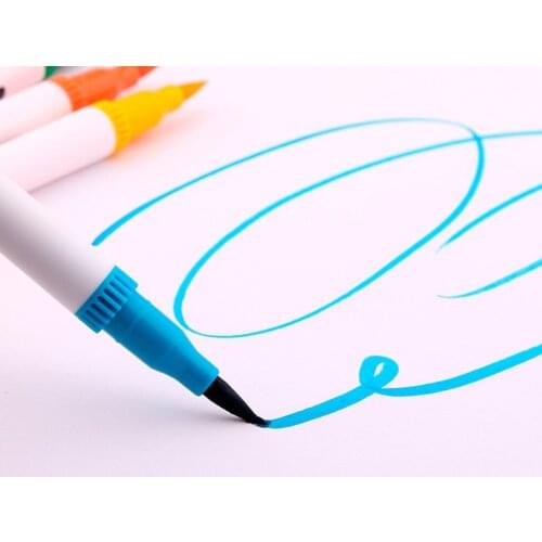 12 Colors Dual Tip Brush Pen Set for Adult Hand Lettering ACID FREE ODORLESS