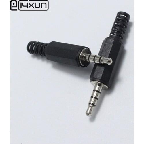 2pcs 1/8" 3.5mm 4 pole Audio Video TRRS Male plug 3.5 Headphone Connector Welding Type