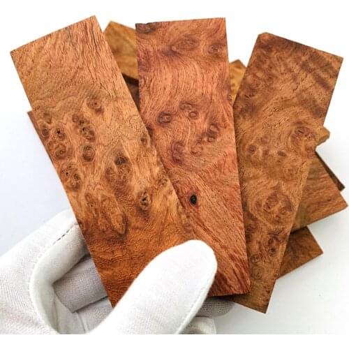 2pieces Burmese Pear Gall Wood for DIY Knife Handle Making Material / Tree Lump Board Knife Handle Patch Material 120x40x8mm