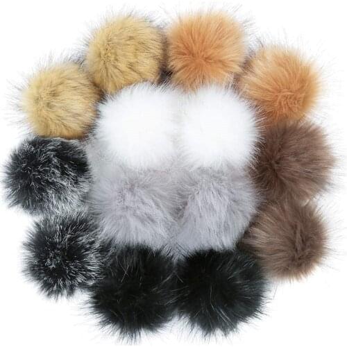 2PCS/Lot 12cm Fluffy Faux Fur Fox Fur Ball Pompom Plush Women Bag Car Jewelry For Apparel Sewing Fabric Accessories Faux Fur