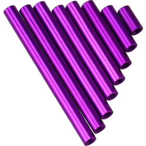 3pcs M3 Aluminum alloy round nut pillar lengthen connection through hole double internal teeth nuts post D5 6-60mm length purple