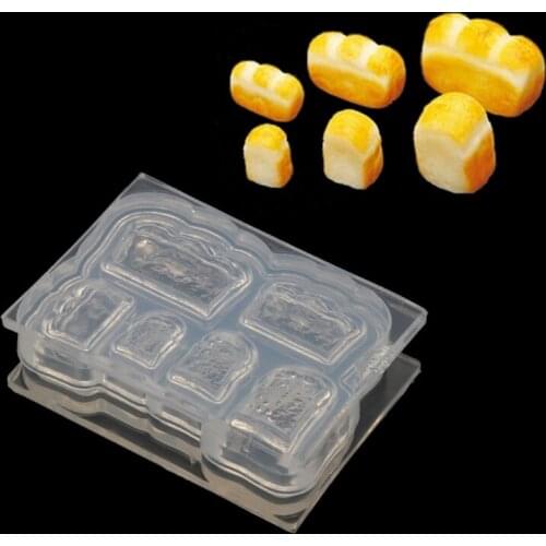 Handmade 3D Mini French Toast Epoxy Resin Casting Mold Small Sliced Bread Simulation Food Play Silicone Mold Craft Tools