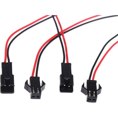 5Pairs SM 2Pins Plug Male To Female Terminal Wire Connectors Length 10/20cm Dropshipping