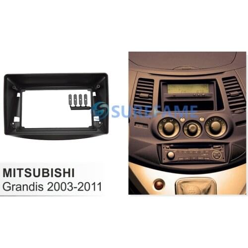 9 inch Car Fascia Radio Panel for MITSUBISHI Grandis 2003-2011 (Manual A/C) Dash Kit Facia Console Bezel 9inch Adapter Plate