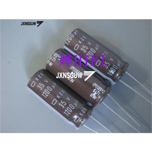 20PCS NIPPON KZE 35V1200UF 12.5X30MM NCC Aluminum electrolytic capacitor 1200UF/35V CHEMI-CON 105 degrees 1200uF 35V
