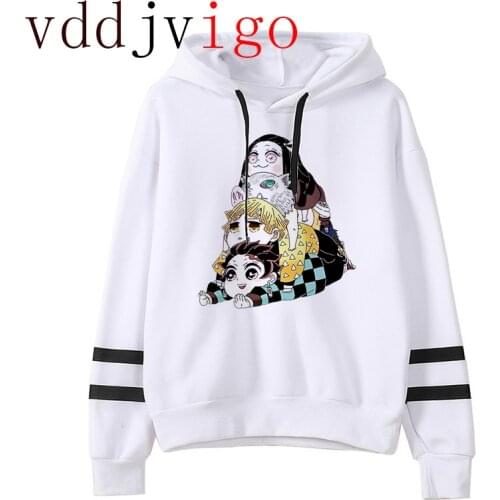 Anime Unisex Harajuku Aesthetic 90s Sweatshirt Demon Slayer Kimetsu No Yaiba Men/women Hoodies Ulzzang Graphic Casual Male Hood