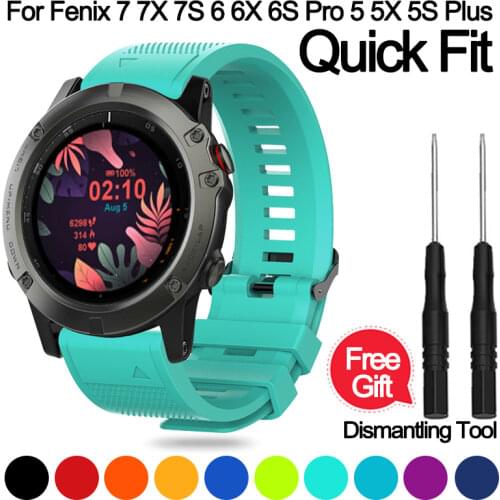 20mm 22mm 26mm Watch Band Strap For Garmin Fenix 3 5 5X 5S Plus 6 6X 6S Pro Quick Release Silicone Bracelet For Forerunner 935