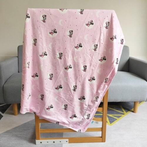 Light Pink Little Minnie Mouse Baby Summer Blanket Disney 80x100cm Throw Soft Velvet Cool Silky Kids Girls Gift Crib Bed Cover
