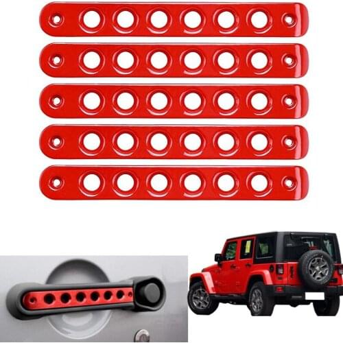 For 07-16 Jeep Wrangler Front 2 Doors Aluminum Grab Handle Cover 4 Doors Handle Insert For Jeep JK Handle Cover Trim Five Colors