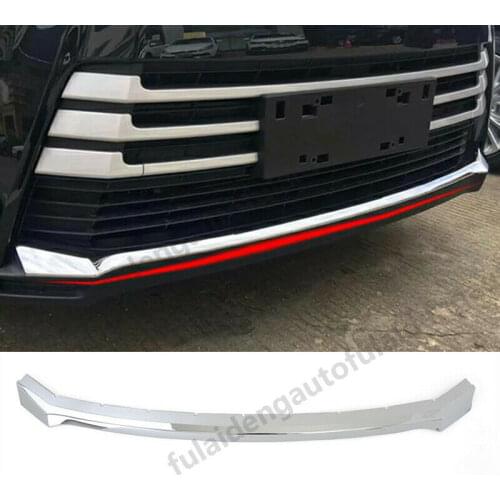 For Toyota Highlander 2018-2019 ABS Chrome Front Bumper Lip Spoiler Guard trim Car modification Auto parts