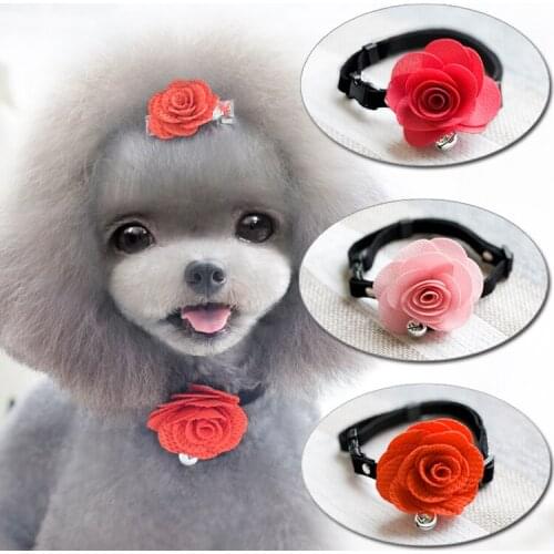 Exclusive Teddy VIP dog suit tie 3colors pet hair Princess Flower Ornament Dog neck tie pet collar
