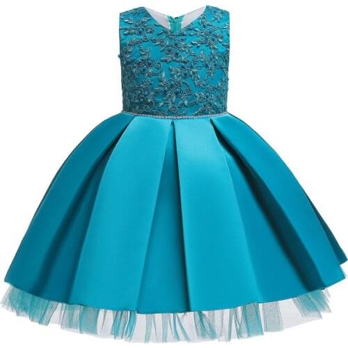 Hetiso Girl Elegant Princess Dress Applique Kids Dresses For Girls Wedding Party Ball Gown Carnival Children Clothing 6M-7 Years