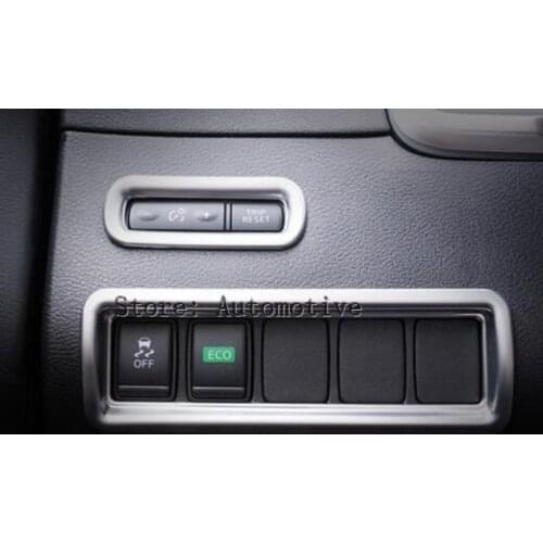 For Nissan Murano 2015 2016 2017 Chrome Fog Head Light Lamp Console Control Adjust Switch Button Panel Cover Trim Molding Frame
