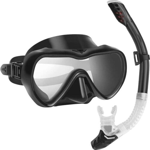 Snorkel Set Anti-Fog Snorkel Mask with Anti-Leak Fully Dry Snorkel Tube for Women Men Swimming and Scuba Diving