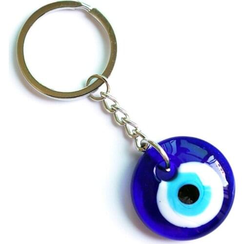 Fashion Lucky Turkish Greek Blue Eye Keychain Charm Pendant DIY Gift Key Chains